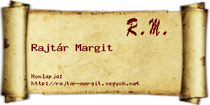 Rajtár Margit névjegykártya